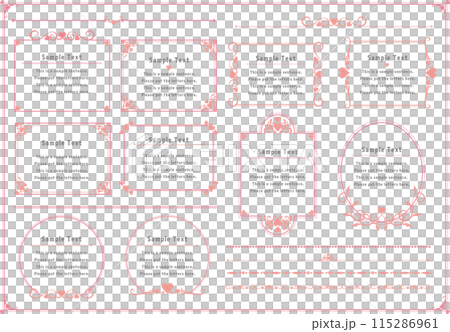 Vintage calligraphy style frame material 17 <Heart> 115286961