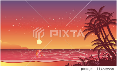 南国の海の夕日 南国の海の夕日 115286996
