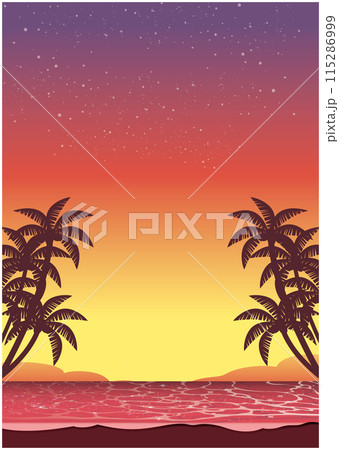 南国の海の夕日 南国の海の夕日 115286999