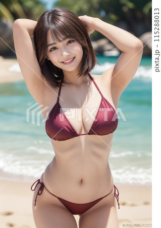 水着の若い女性 115288013