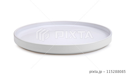 ceramic white plate on white background ceramic white plate on white background 115288085