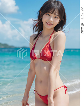 水着の若い女性 115288219