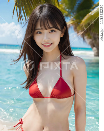 水着の若い女性 115288220
