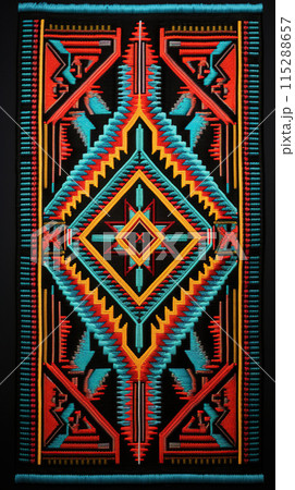 Native American traditional pattern ethnic design embroidery background 115288657