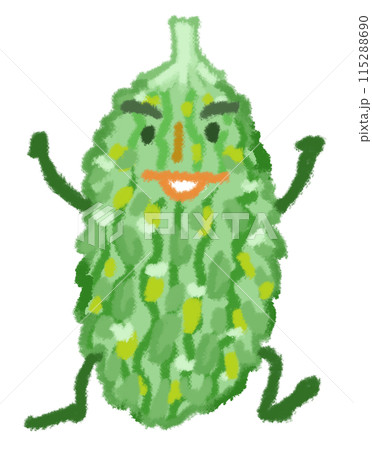 両手を上げたゴーヤのキャラクター 115288690