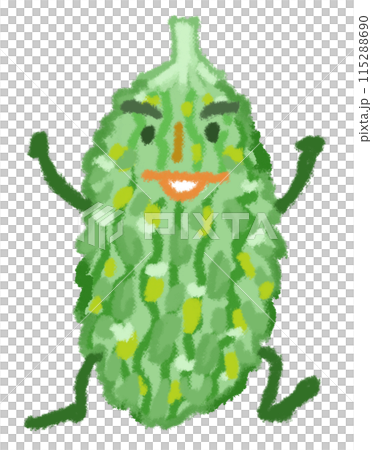 両手を上げたゴーヤのキャラクター 115288690