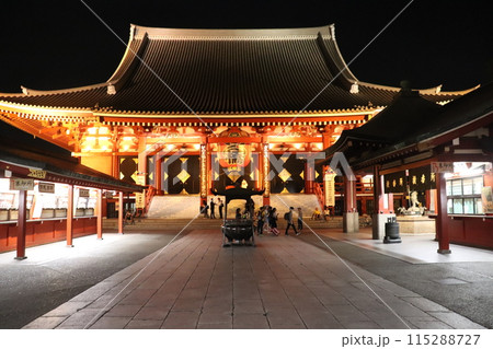 ライトアップされた夜の寺 ライトアップされた夜の寺 115288727