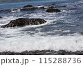 岩に打ち寄せる波 115288736