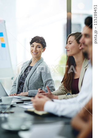 Collaboration, business people and meeting in office for conference, seminar or workshop on corporate training. Lens flare, diversity and group of employees for professional, onboarding or planning Collaboration, business people and meeting in office for conference, seminar or workshop on corporate training. Lens flare, diversity and group of employees for professional, onboarding or planning 115289451