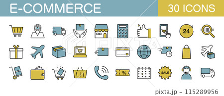 eコマースに関するアイコンセット　カラー 115289956