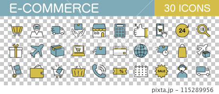 eコマースに関するアイコンセット　カラー 115289956