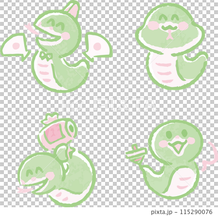 可愛蛇水彩插畫組蛇年賀年片2025年片2025號手繪蛇蛇年 115290076