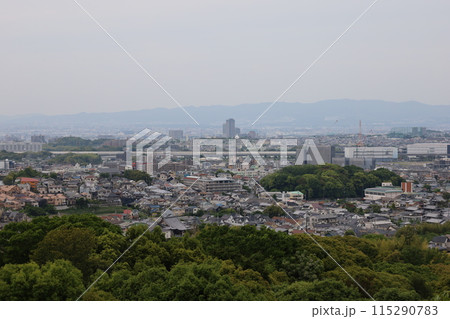 星田妙見宮から眺めた交野市の風景 115290783
