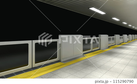 駅のホームとホームドアのイメージ 115290790
