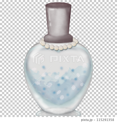 Nail polish pink and light blue,hand drawn style coquette decorated with ribbon and pearl.  115291358