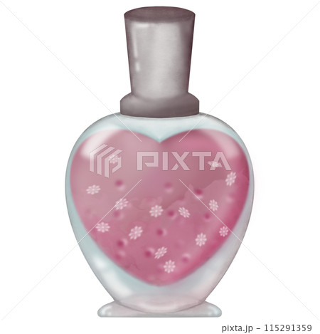 Nail polish pink and light blue,hand drawn style coquette decorated with ribbon and pearl.  115291359