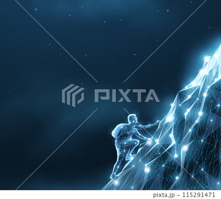 Climbing man. Business growth, Climb to success, Goal achievement 115291471