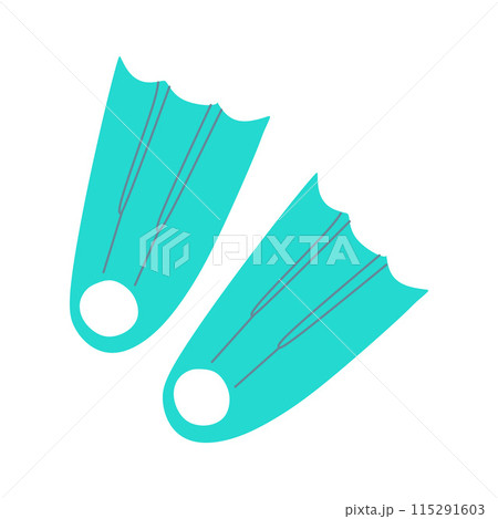 Cute Blue diving Flippers, isolated on white, vector Icon. Flat cartoon illustration, clipart. Doodle Design Object, Vacation, Sport and Leisure activity Concept. Graphic Art Snorkeling Equipment Cute Blue diving Flippers, isolated on white, vector Icon. Flat cartoon illustration, clipart. Doodle Design Object, Vacation, Sport and Leisure activity Concept. Graphic Art Snorkeling Equipment 115291603