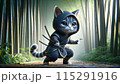 Samurai cat chibi neko characters 12 generative AI 115291916