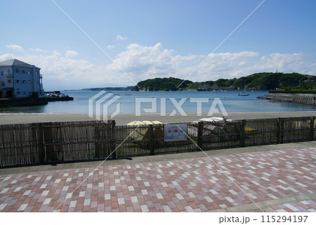 葉山 鐙摺バス停からの小浜海岸 葉山 鐙摺バス停からの小浜海岸 115294197