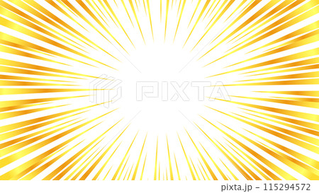 金色風のグラデーションの集中線の素材 115294572