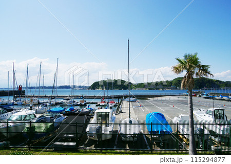 ヨットのマスト越しの風景 ヨットのマスト越しの風景 115294877