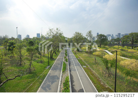 Benjakitti Forest Park, is new landmark public park of central Bangkok in Bangkok, Thailand. 115295217