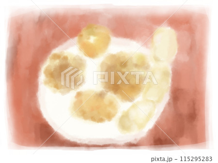 パンの盛り合わせ手描きイラスト 115295283