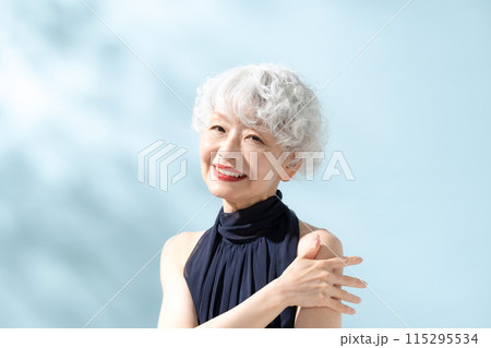 ビューティー　グレイヘア　女性 115295534