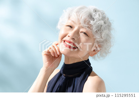 ビューティー　グレイヘア　女性 115295551