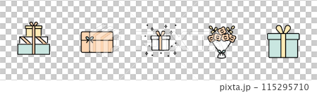 Gift icon set color Gift icon set color 115295710