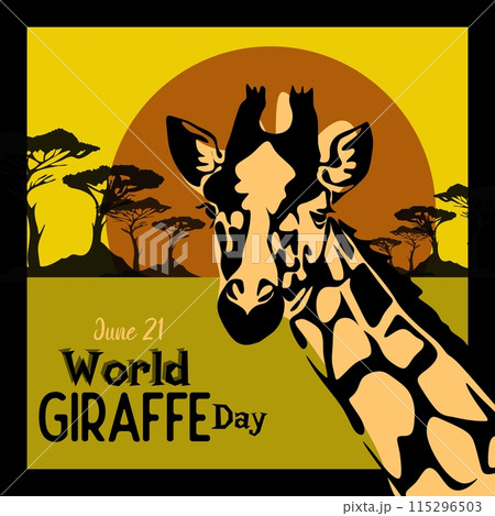 World Giraffe Day. June 21. Holiday concept. Vector illustration World Giraffe Day. June 21. Holiday concept. Vector illustration 115296503