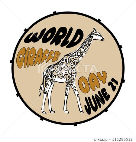 World Giraffe Day. June 21. Holiday concept. Vector illustration 115296512