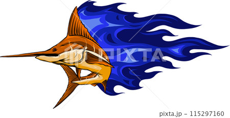 colored atlantic swordfish marlin vector illustration design colored atlantic swordfish marlin vector illustration design 115297160