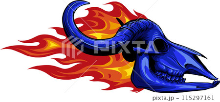 Bull skull with horns vector illustration design Bull skull with horns vector illustration design 115297161