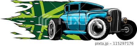 draw of hot rod car vector illustration design 115297176