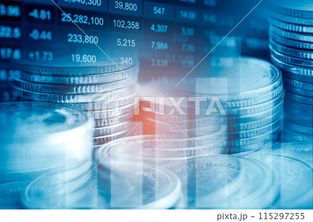 Stock market finance business, economy trend graph digital technology. Stock market finance business, economy trend graph digital technology. 115297255