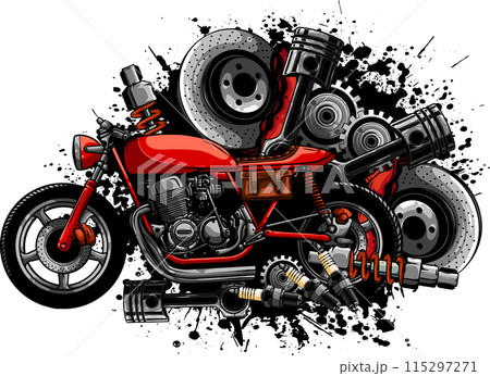 Cafe racer motor bike vector illustration design Cafe racer motor bike vector illustration design 115297271