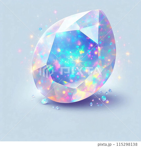 虹色に輝くプレシャス・オパールのイラスト素材 [115298138] - PIXTA
