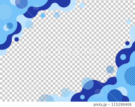 Blue wavy connected circles and geometric frame Blue wavy connected circles and geometric frame 115298406