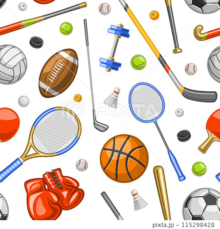 Vector Sports Seamless Pattern 115298428