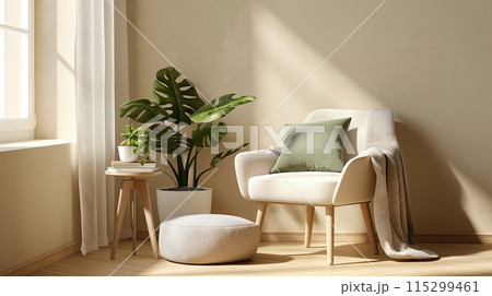 Modern vintage interior of living room 115299461