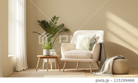 Modern vintage interior of living room 115299466