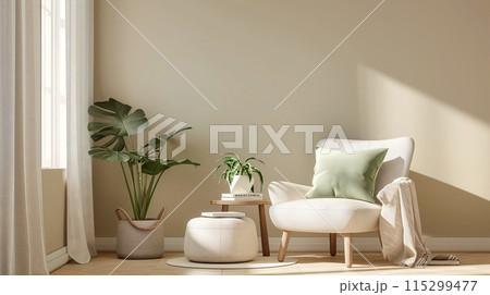 Modern vintage interior of living room 115299477