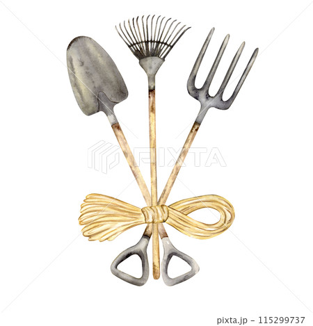 Gardening tools set isolated. 115299737