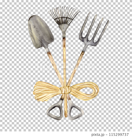 Gardening tools set isolated. 115299737
