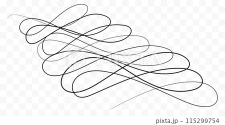 Marker drawn scribble vector. Childish drawing. Hand draws calligraphy swirls. Curly brush strokes, marker scrawls as graphic design elements 115299754