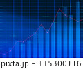 青い背景の金融市場やデータ分析用背景 115300116