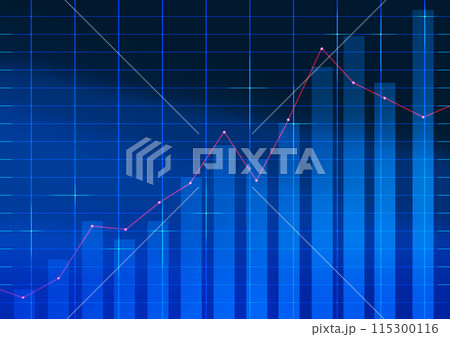青い背景の金融市場やデータ分析用背景 115300116