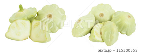 green pattypan squash isolated on white background with full depth of field green pattypan squash isolated on white background with full depth of field 115300355